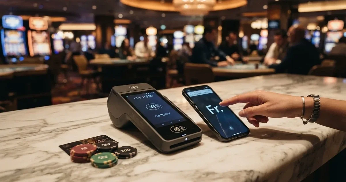 Kartenterminal und Smartphone mit einer ausstehenden Zahlungsbenachrichtigung — 30 franken bonus ohne einzahlung casino