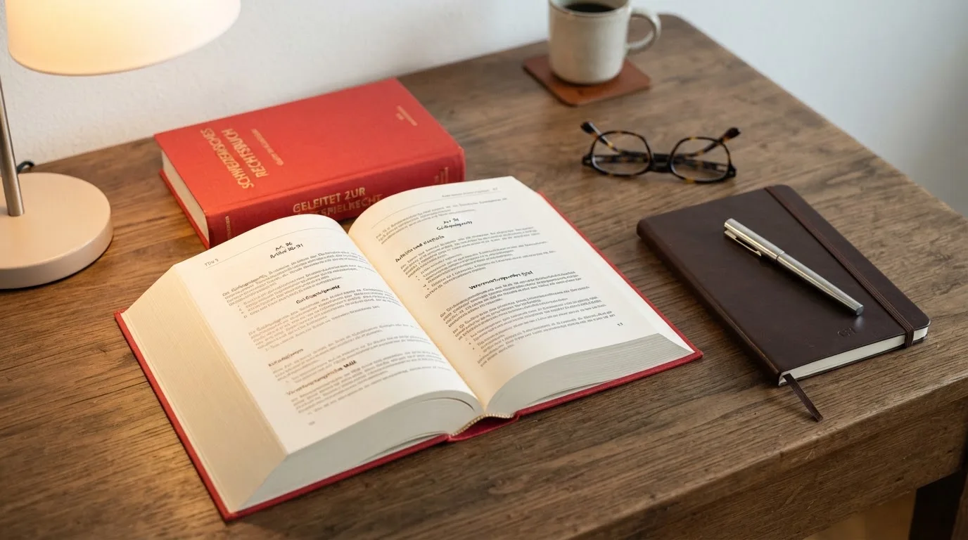 Amtliches Schreiben mit Stempel auf einem Schreibtisch neben einem Gesetzbuch — beste online casino schweiz