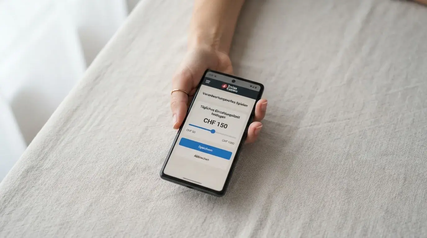 Hand hält ein Smartphone mit einem Formular zur Einzahlungsgrenze, ruhige Stimmung — beste online casinos echtgeld