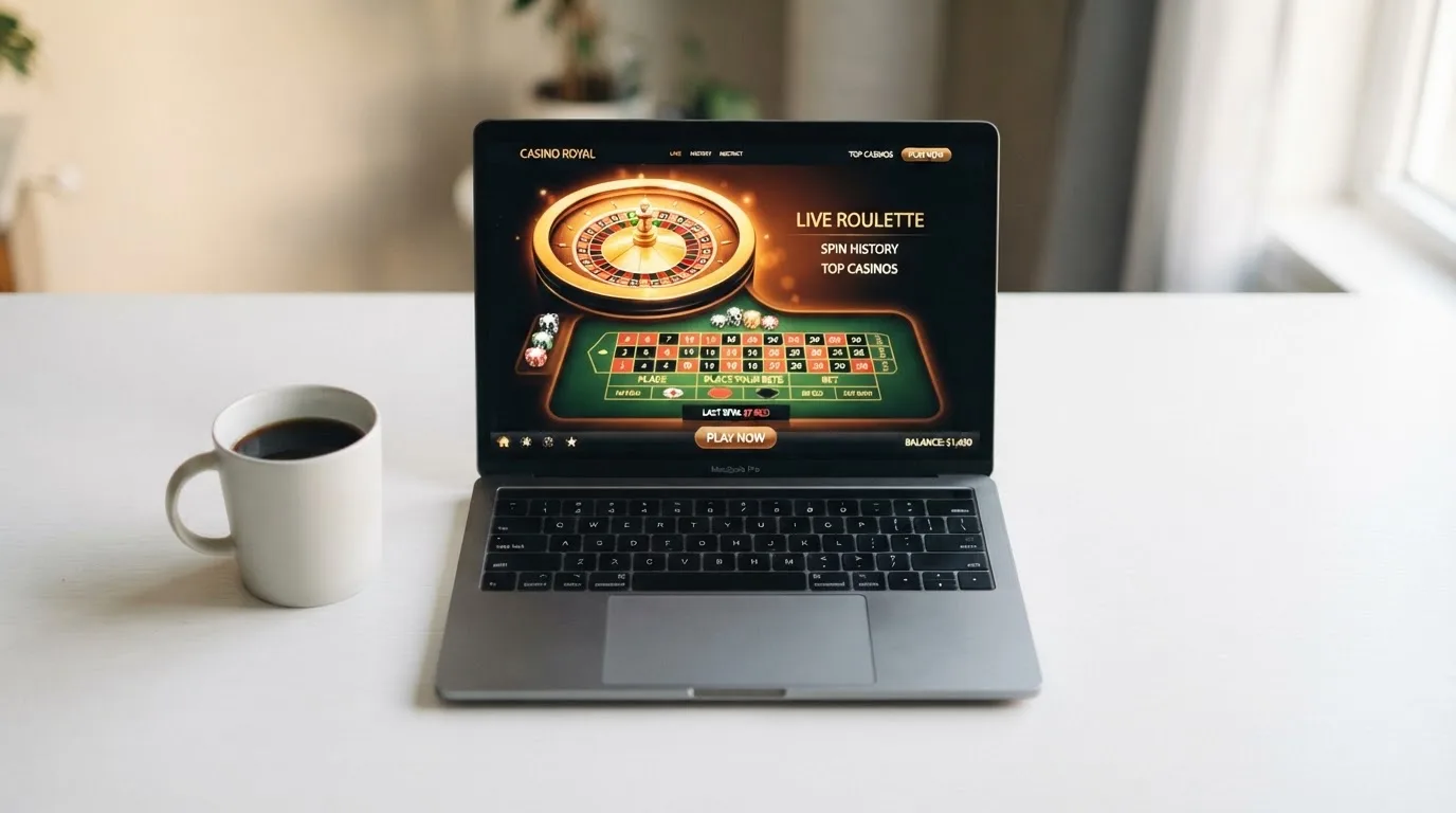 Person am Laptop liest eine Übersichtsseite zu Geldspielen im Internet — beste online casinos ohne verifizierung